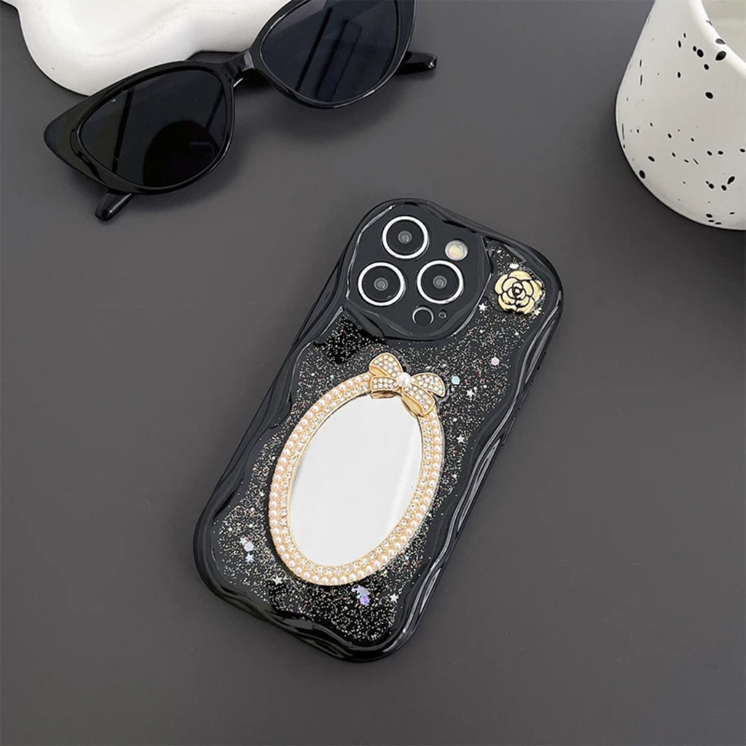 Butterfly Bow Rhinestone Mirror Camellia