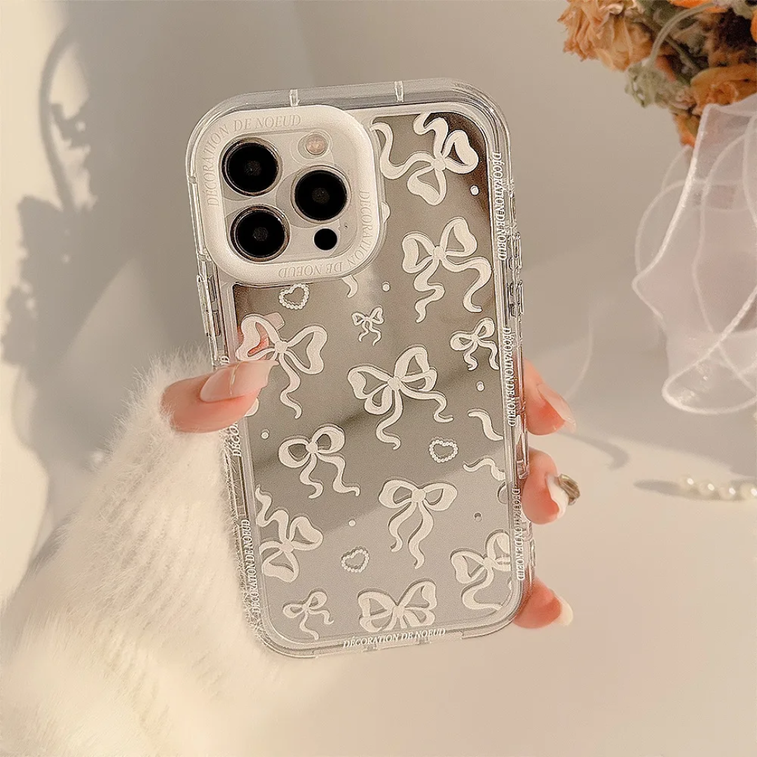 Mirror Bow Transparent Frame Acrylic Phone case