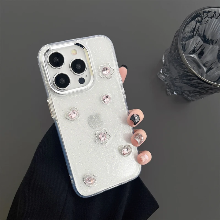 Rhinestone Bowknot Pearl Transparent Glitter Korean Ins Style Women's Phone Case