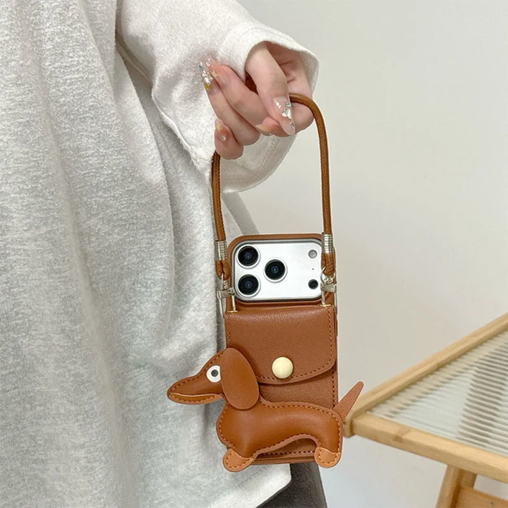 Puppy Wallet Card Holder Lanyard Phone Case