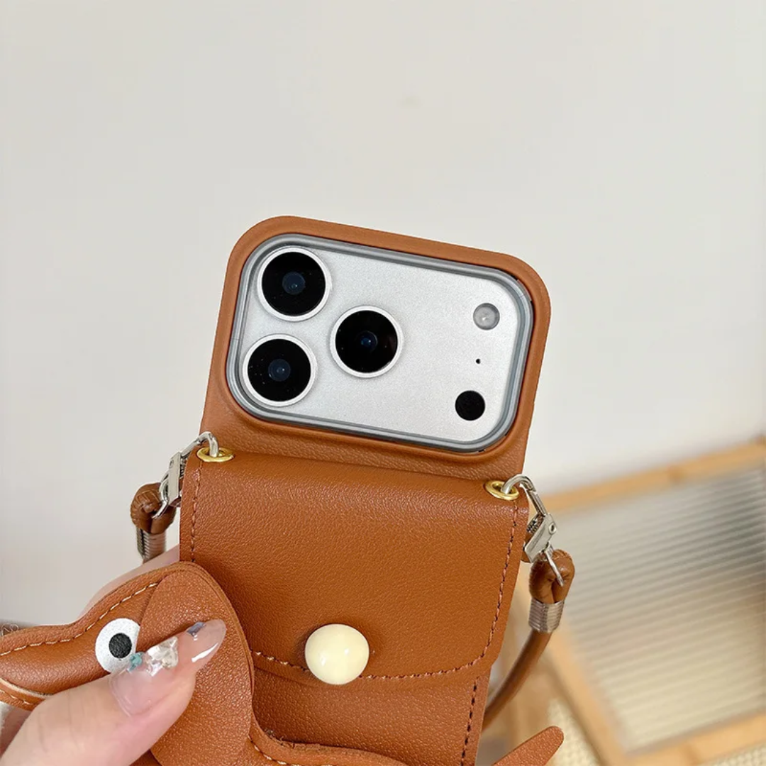 Puppy Wallet Card Holder Lanyard Phone Case