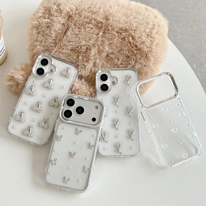 Cherry Butterfly Heart Flower TPU Phone Case