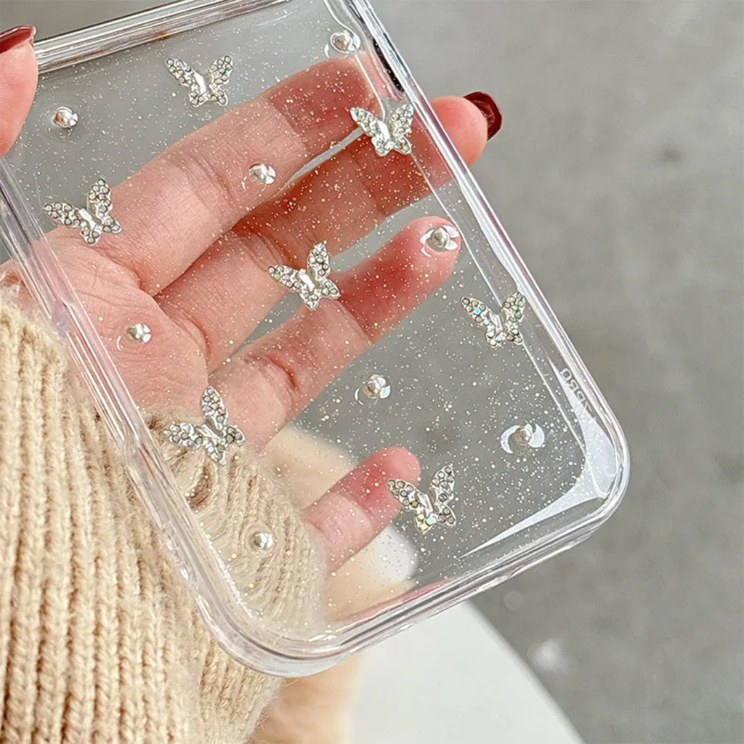 Cherry Butterfly Heart Flower TPU Phone Case