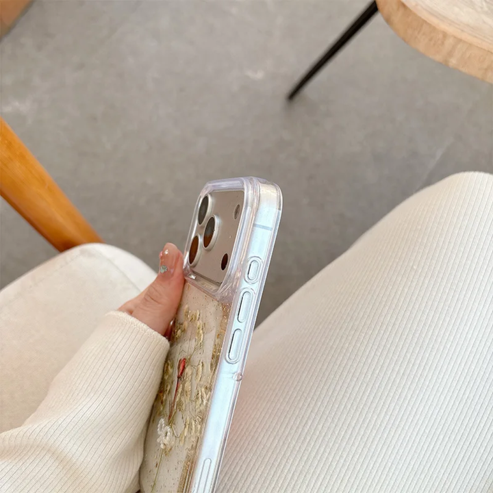 Korean Style Transparent Epoxy Flower Bow Phone Case