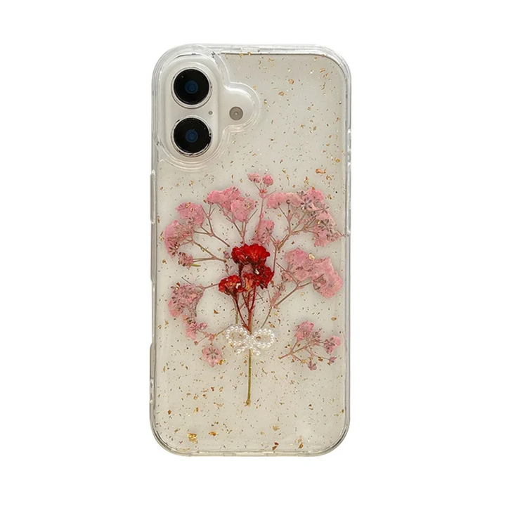 Korean Style Transparent Epoxy Flower Bow Phone Case
