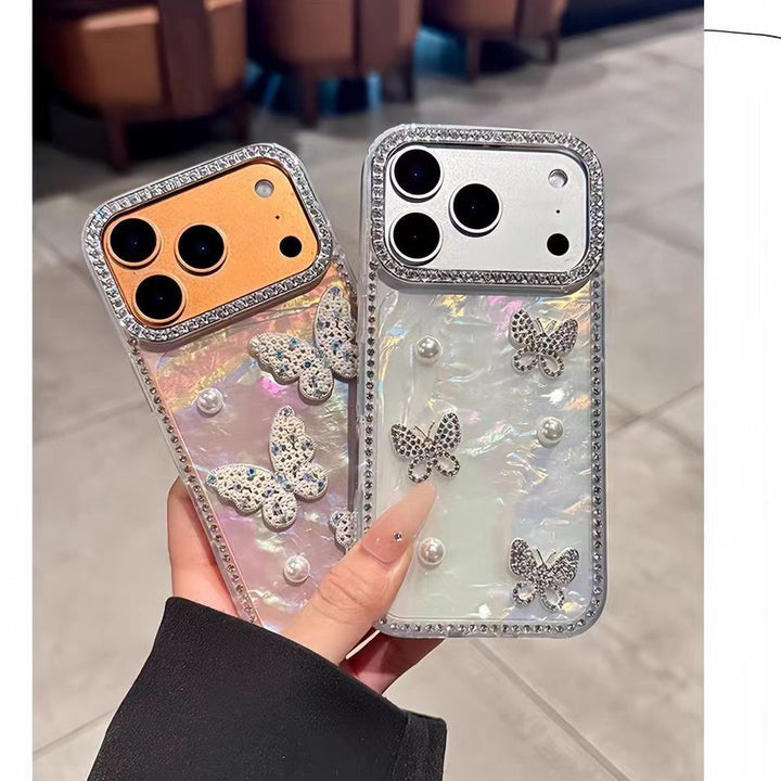 Butterfly Pearl Shell Case for iPhone 11-17 Series
