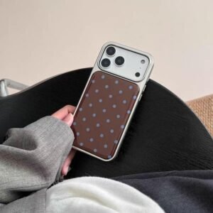 Brown with Blue Polka